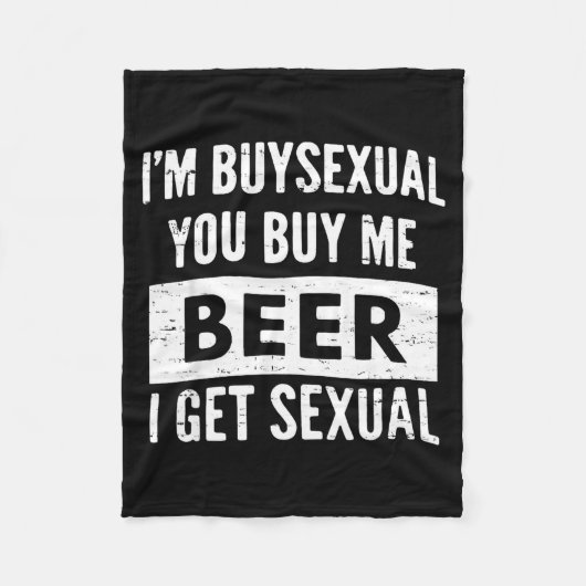 Retro Beer Funny I'm Buyual You Buy Me Beer I Get Fleece Deken (Voorkant)