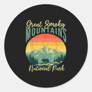 Retro beer Great Smoky Mountains National Park Ronde Sticker
