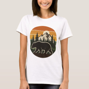 Retro Beer in Bossen Bergen Avontuur T- T-shirt