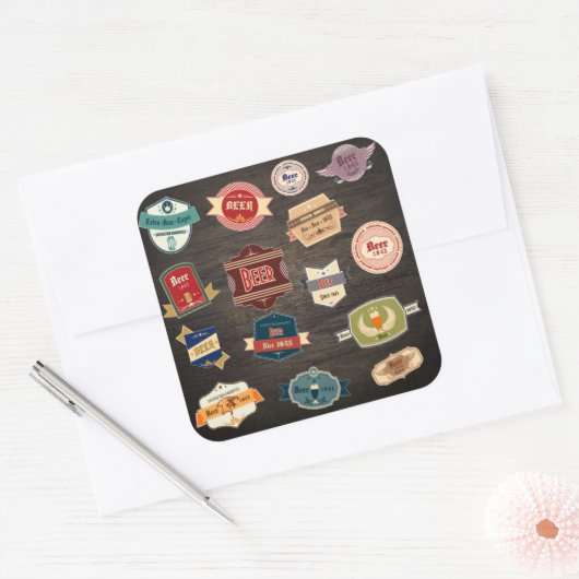 Retro Beer Labels Collage (Envelop)