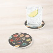 Retro Beer Labels Collage Zandsteen Onderzetter (Zijkant)