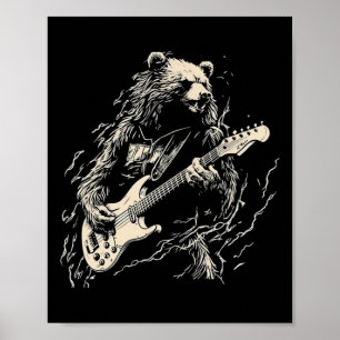 Retro Beer met gitarist Musi Poster