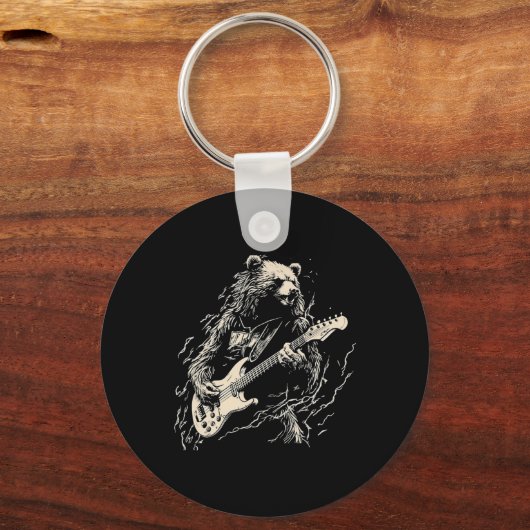 Retro Beer met gitarist Musi Sleutelhanger (Voorkant)