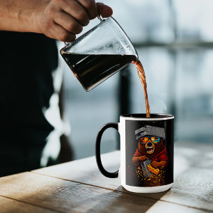 Retro Beer Met Kaasrasp Hoed en Zonnebril Mok