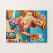 Retro Beer Pin-up Legpuzzel (Horizontaal)