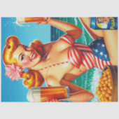 Retro Beer Pin-up Tissuepapier (Voorkant)