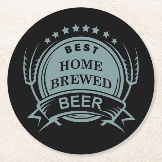 Retro Beer Thema Budget Ronde Kartonnen Onderzetter (Voorkant)