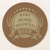 Retro Beer Thema Ronde Kartonnen Onderzetter (Voorkant)
