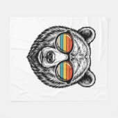 Retro Beer Zonnebril Vector Grafisch Ontwerp_1 Fleece Deken (Voorkant (Horizontaal))