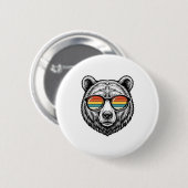 Retro Beer Zonnebril Vector Grafisch Ontwerp_1 Ronde Button 5,7 Cm (Voorkant /achterkant)