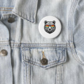 Retro Beer Zonnebril Vector Grafisch Ontwerp_1 Ronde Button 5,7 Cm (In situ)