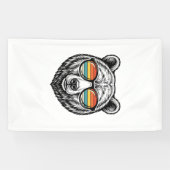 Retro Beer Zonnebril Vector Grafisch Ontwerp_1 Spandoek (Horizontaal)