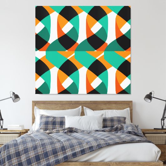 Retro behang:  ontwerp canvas afdruk (Insitu (Slaapkamer))