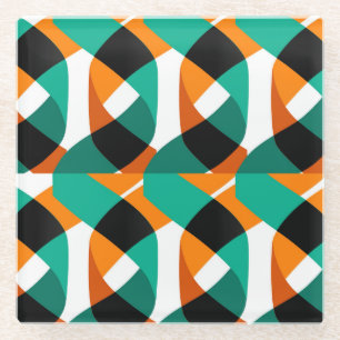 Retro behang: ontwerp glazen onderzetter