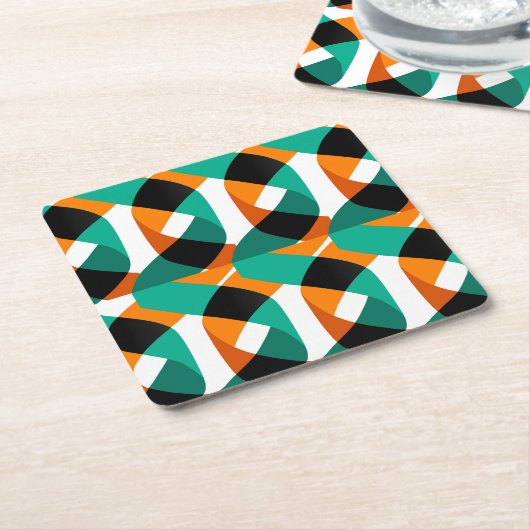 Retro behang:  ontwerp kartonnen onderzetters (Schuin)