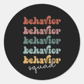 Retro Behaviour Squad Gedragstherapie Ronde Sticker (Voorkant)