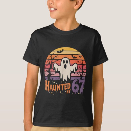 Retro Behekst Meme 67 Zes Zeven 6 7 T-shirt (Voorkant)