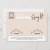 Retro Beige Acrylic Nails Sizing Kit Display Card (Voorkant)