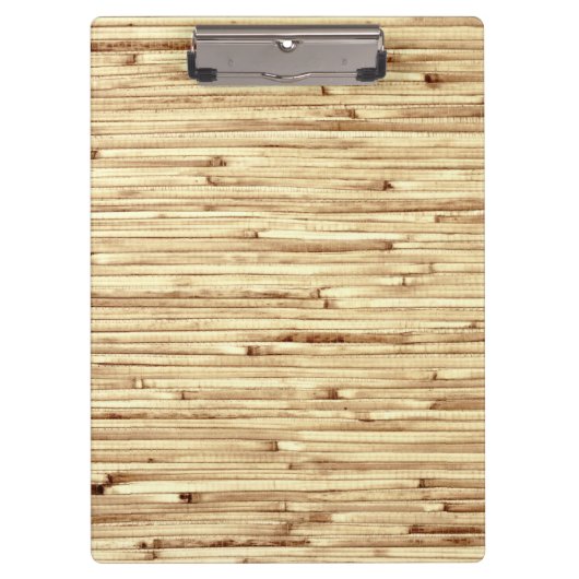 Retro Beige Bamboo Textielpatroon Klembord (Voorkant)