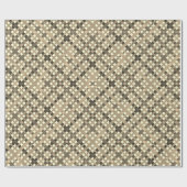 Retro Beige Brown Plaid Cadeaupapier (Vlak)