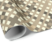 Retro Beige Brown Plaid Cadeaupapier (Rol Hoek)