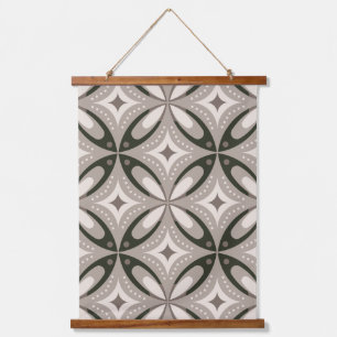 Retro Beige & Bruine Geometrische Vormen Hangend Wandkleed