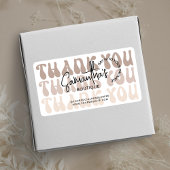 Retro Beige Business Bedankt voor uw aankoop Etiket