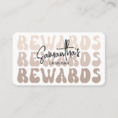 Retro Beige Crème Moderne Wimper Schoonheid Nails  Klantenkaartje (Voorkant)