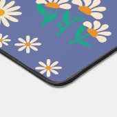 Retro Beige Daisies Stay Groovy Blue Script Naam Bureaumat (Hoek)