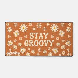 Retro Beige Daisies Stay Groovy Bruin Script Name Bureaumat