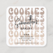 Retro Beige DIY Cookie Decoratie Instructies Vierkante Visitekaartje (Voorkant)