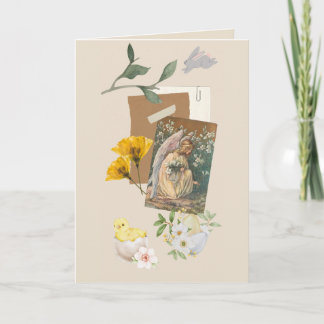 Retro Beige Easter Card Kaart