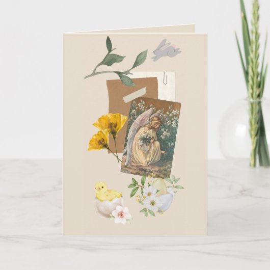 Retro Beige Easter Card Kaart (Voorkant)