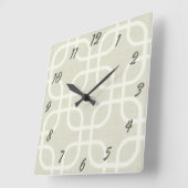 Retro Beige Geometric Vierkante Klok (Hoek)