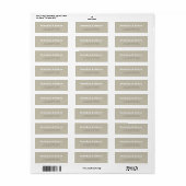 Retro Beige Grijs & Wit Bruiloft Retouradres Etiket (Full Sheet)