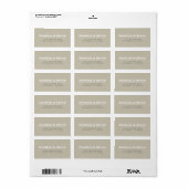 Retro Beige Grijs & Wit Bruiloft Retouradres Etiket (Full Sheet)