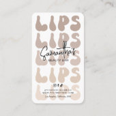 Retro Beige Logo Lipvuller Post Treatment Care Visitekaartje (Achterkant)