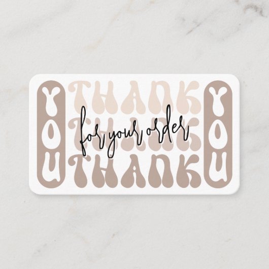 Retro Beige Modern Business Bedankt Korting Informatiekaartje (Voorkant)