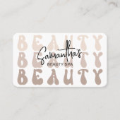 Retro Beige Modern Girly Lash Beauty Salon of Spa Visitekaartje (Voorkant)