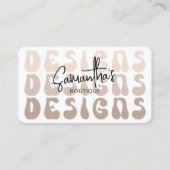 Retro Beige Modern Logo Handgemaakte Designer Craf Visitekaartje (Voorkant)