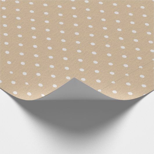 Retro Beige Polka Dot Pattern Trendy Chic Gift Cadeaupapier (Hoek)
