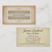Retro Beige Tone Professional Visitekaartje (Voorkant / Achterkant)