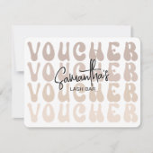 Retro Beige Trendy Beauty Salon Logo Cadeaubon Kaart (Voorkant)