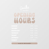 Retro Beige Trendy Schoonheidssalon Winkel Opening Raamsticker (Vel)