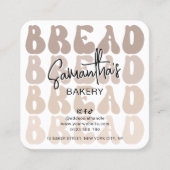 Retro Beige Trendy Sourdough Broodverzorging Kaart Vierkante Visitekaartje (Voorkant)