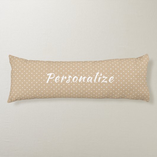 Retro Beige White Polka Dot Personaliseert Beddeng Lichaamskussen (Voorkant)