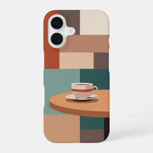 Retro Beker op Ronde Tafel iPhone 16 Hoesje