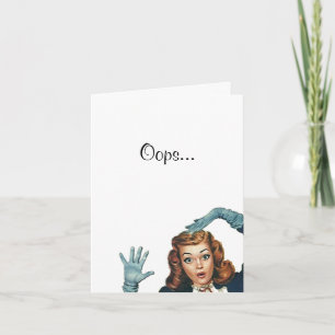Retro Belated Birthday Oops Card Cards Friendship Kaart