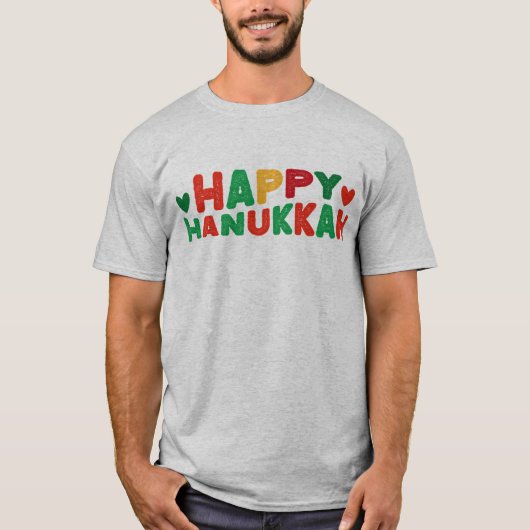 Retro belettering Happy Chanoeka T-shirt (Voorkant)