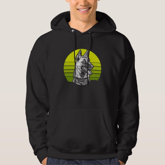 Retro Belgian Malinois Hoodie (Voorkant)